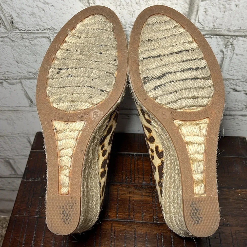 J Crew Seville Espadrilles brown leopard animal print heels